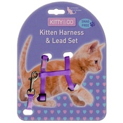 Hem & Boo - Snag-Free Kitten Harness & Lead Set - Purple