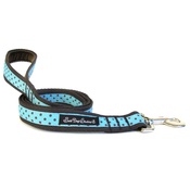 Salt Dog Studios - Classic Brown on Aqua Polka Dot Dog Lead