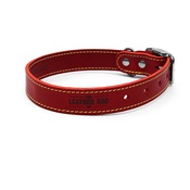 The Leather Dog Co - Red Leather Dog Collar