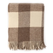 Mutts & Hounds - Beige Giant Check Wool Blanket