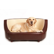 Sky Pet Products - Oxford I Leather Pet Bed - Chestnut Beige