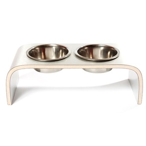 Aluminium & Wood Raised Pet Feeder