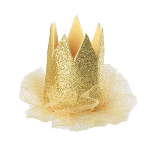 Party Gold Crown Hat Hair Clip