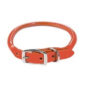 Auburn Leathercrafters - Rolled Leather Dog Collar – Orange