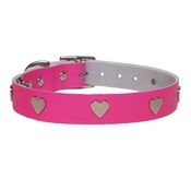 Creature Clothes - Galaxy Dog Collar - Pink, Nickel Hearts