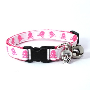 White Skull and Crossbones Safety Cat Collar