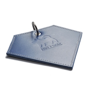 Leather Diamond Poo Bag Pouch - Navy
