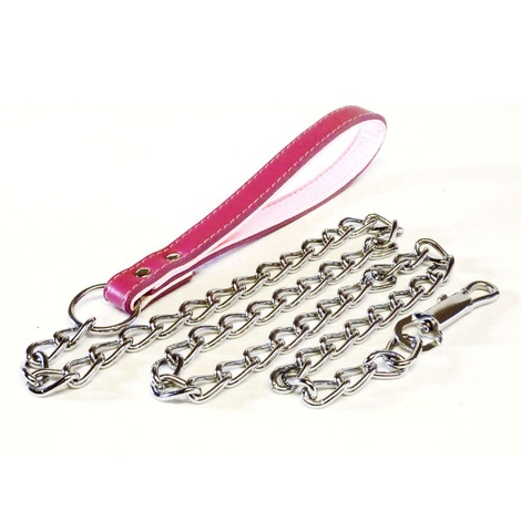 pink chain dog leash