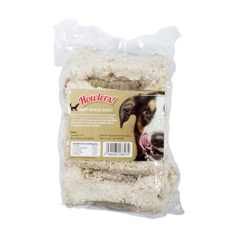 Howlers Minty Munchy Rawhide Bones