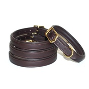 Pear Tannery - Lined & Padded Leather Dog Collar - Brown