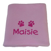 My Posh Paws - Personalised Fleece Puppy Blanket - Pale Pink