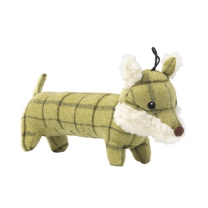 Green Tweed Long Fox Dog Toy