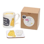 New House Textiles - Meow Mug and Coaster Gift Set