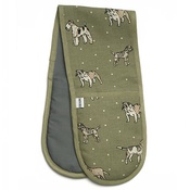 Mutts & Hounds - Dogs Linen Oven Gloves - Green