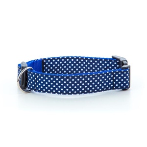 Polka Dot Dog Collar - Navy Blue 1" Width