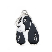 My Family - Springer Spaniel Engraved ID Tag – Black & White