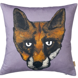 Fox Print Cushion in Mauve