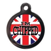 PS Pet Tags - I'm Chipped Union Flag Pet ID Tag