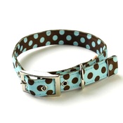 Yellow Dog - Blue and Brown Polka Collar Uptown Range