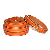 Pear Tannery - Lined & Padded Leather Dog Collar - Tan