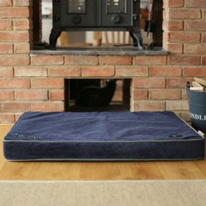 Memory Foam Corduroy Dog Bed – Midnight Blue