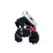 My Family - Poodle Engraved ID Tag – Black