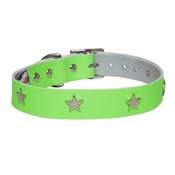 Creature Clothes - Galaxy Dog Collar - Green, Nickel Stars