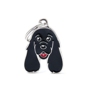 Cocker Spaniel Engraved ID Tag – Black
