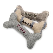 Mutts & Hounds - Grey Tweed Squeaky Bone Toy