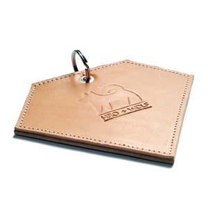 Leather Diamond Poo Bag Pouch - Tan