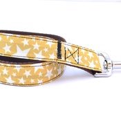 Pet Pooch Boutique - Mustard Yellow Stars Lead