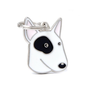 Bull Terrier Engraved ID Tag – White