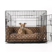 Charley Chau - Dog Crate Mattress & Bed Bumper Set - Dotty Chocolate