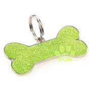 K9 - Glitter Bone ID Tag - Lime Green