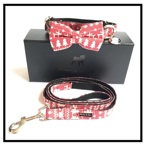 bow tie dog collar and lead