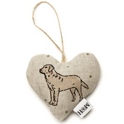 Mutts & Hounds - Dogs Linen Lavender Heart Natural - Labrador