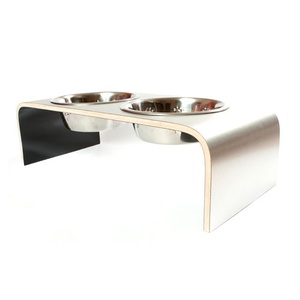 Black Aluminium Raised Pet Feeder