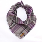 Pet Pooch Boutique - Frayed Buffalo Purple Plaid Dog Bandana