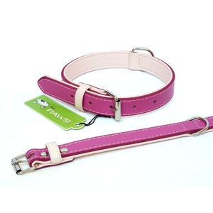 Fusion Pink Leather Dog Collar