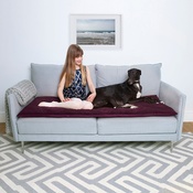The Lounging Hound - Plush Velvet Sofa Topper - Plum