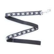 Pet Pooch Boutique - Black Skulls Lead 1" Width