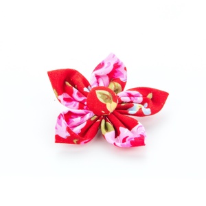 Red Vintage Flower Collar Accessory