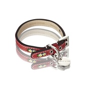 Hennessy & Sons - Edelweiss Leather Dog Collar – Swiss Red
