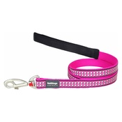 Red Dingo - Bones Reflective Dog Lead - Hot Pink