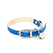 Linny - Blue Leather Cat Collar
