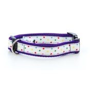 Pet Pooch Boutique - Multi Dot Dog Collar - Purple 1" Width
