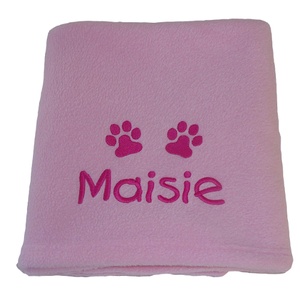 Personalised Fleece Puppy Blanket - Pale Pink