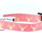 Pet Pooch Boutique - Country Stag On Blush Coral Collar
