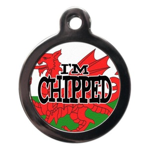 I'm Chipped Red Dragon Pet ID Tag