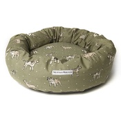 Mutts & Hounds - Dogs Linen Donut Bed - Green